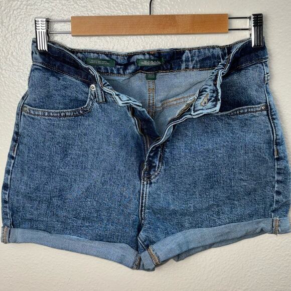 Wild Fable Shorts women's size 4/27 Mom High Rise Cuffed Jean Blue Stone Wash - Picture 14 of 14